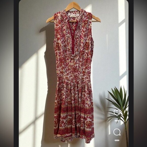 Lola Australia Floral Drop Waist Bohemia Dress XS Tropical Coquette - Picture 1 of 12